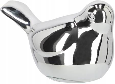 ptaszek ptak figurka ozdobna ceramiczna srebrna